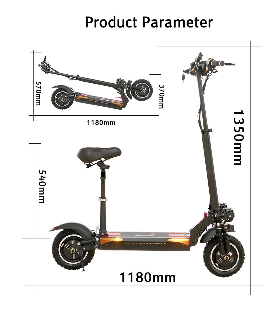

Unisex Patinete Eltrico Power Dual Two Motor Drive 2000W 48V 26A Electric Scooter with Seat 60KM/H Max Speed EU USA Stock CE