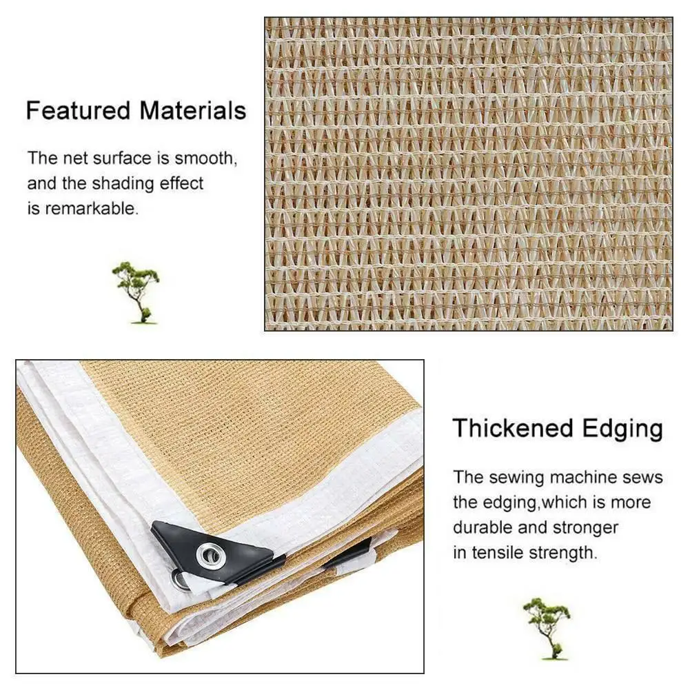 

3m*2m Beige Shade Net Balcony Sunscreen Net Curtain Net Beige Courtyard Villa Awning