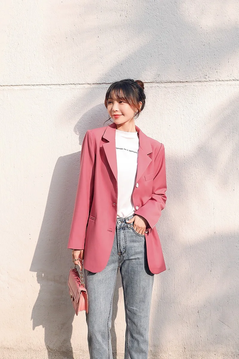 Весна-Осень 2020 новый молодежный популярный женский свободный однотонный