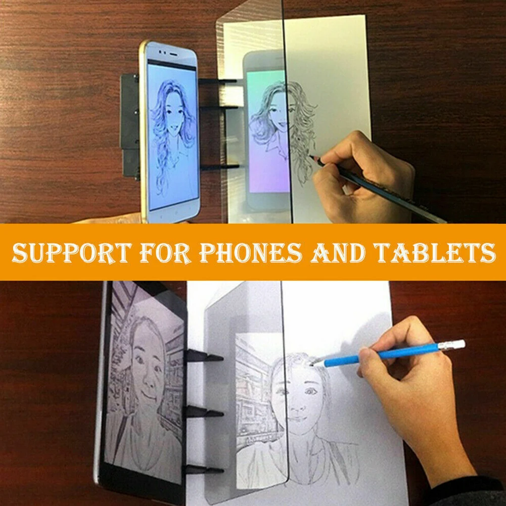 With Bracket Toy Drawing Projector DIY Art Adjustable Sketch Mirror Reflection Tracing Painting Board Optical Imaging Tool Table | Игрушки и