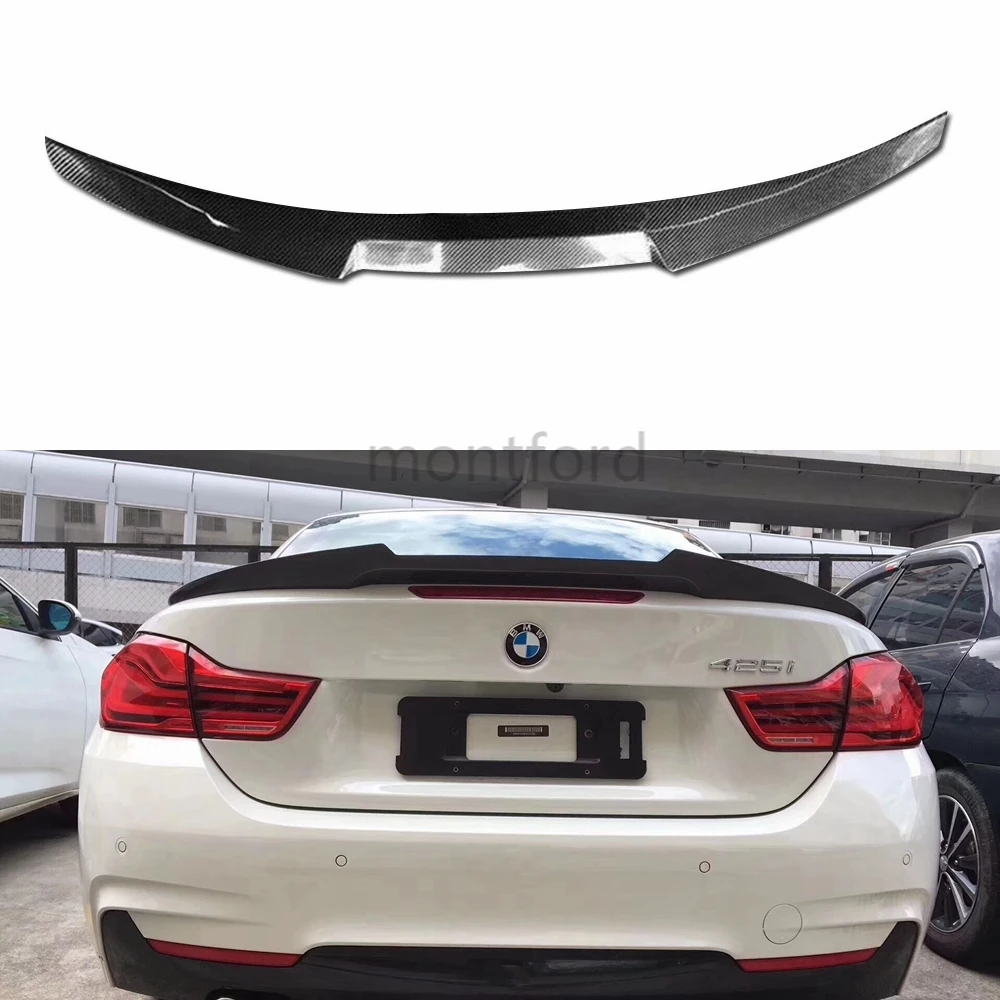 

M4 Style Carbon Fiber Rear Roof Spoiler Trunk Lip Wing For BMW F33 Convertible 4 Series 420i 428i 435i F83 M4 2014 2015 2016 UP