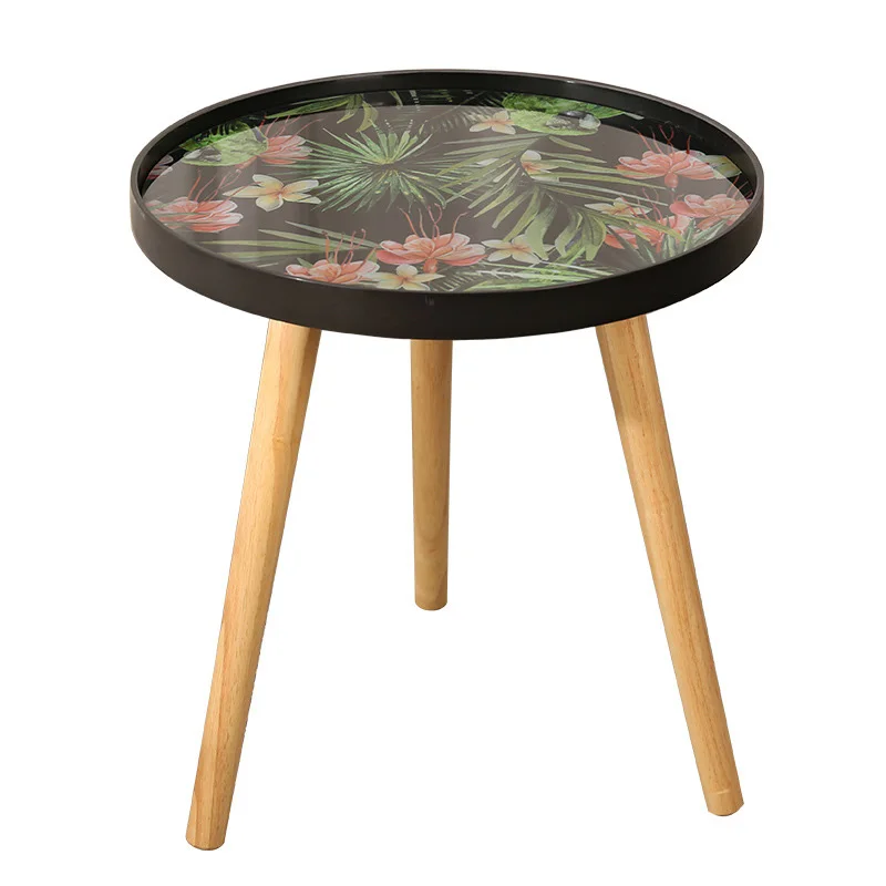 Маленький журнальный столик в скандинавском стиле деревянные диванные боковые