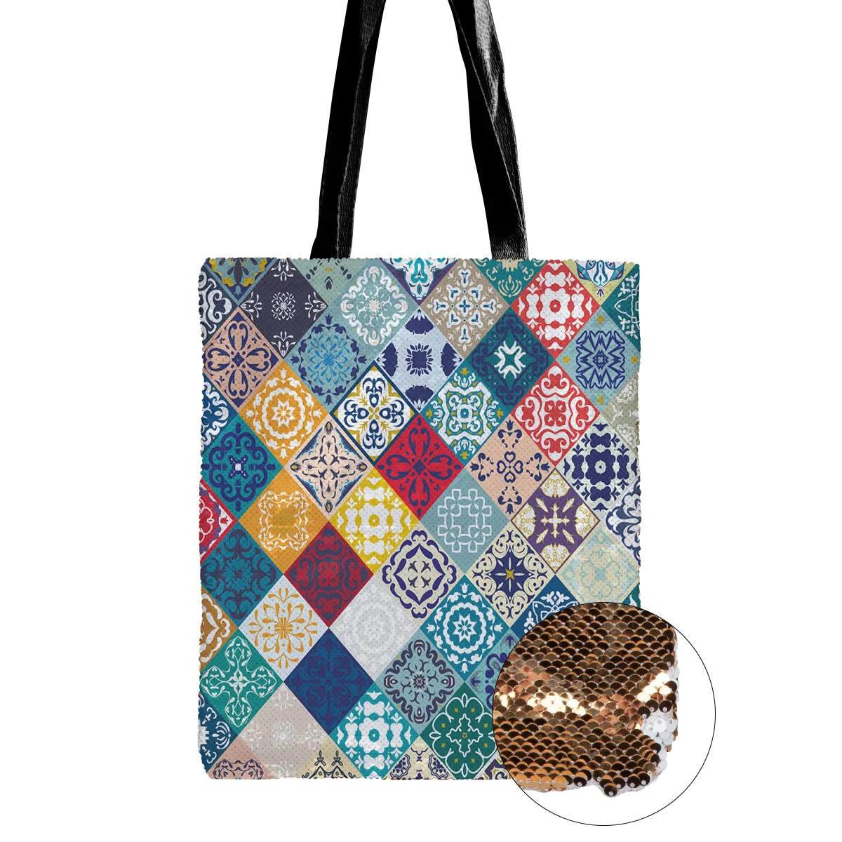 Синяя сумка на плечо с мультиклетчатым узором сумки одно блестками для женщин