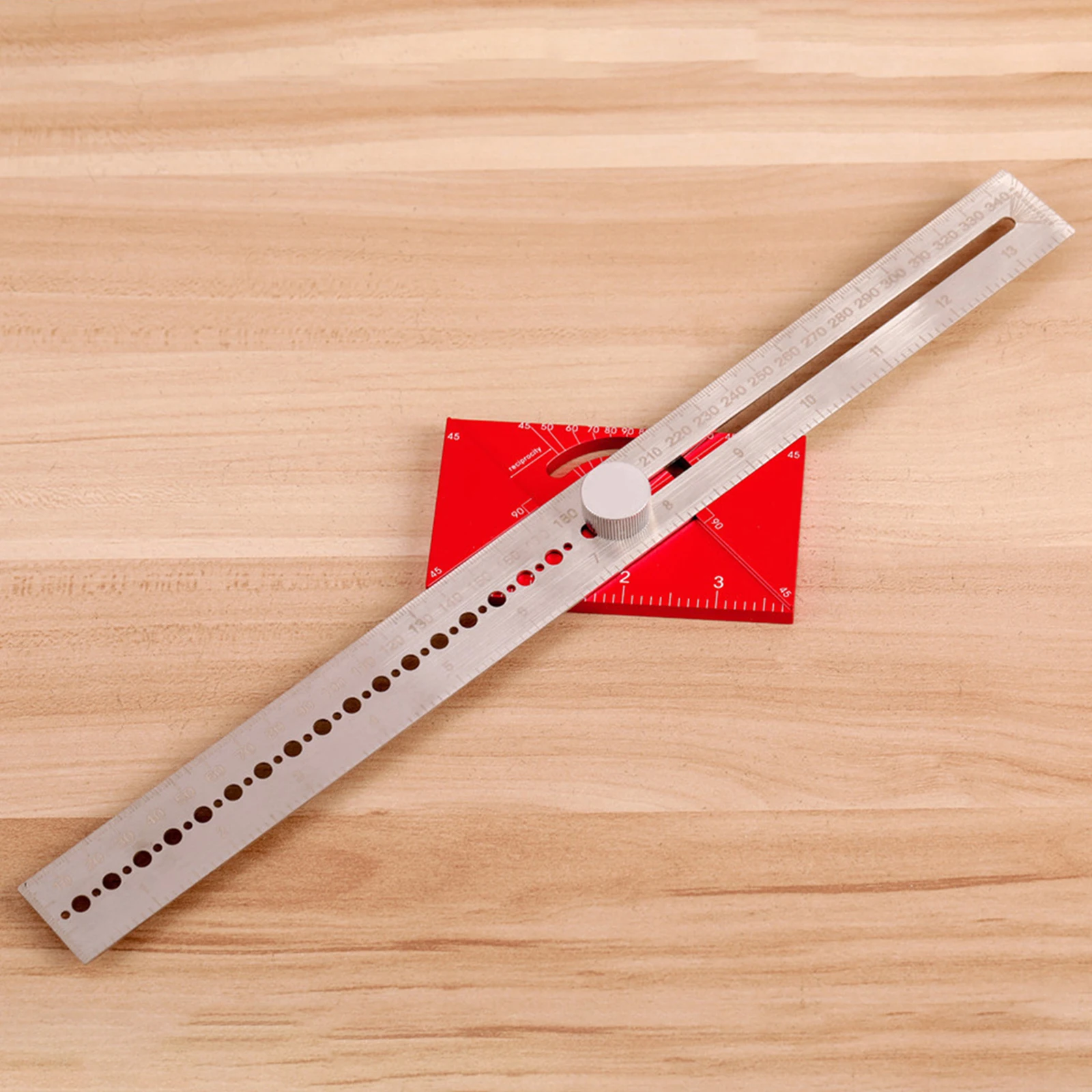 

Multi-Function Scribing Ruler Woodwokring Line Maker Gauge T-Type Hole Ruler Dividing Line Ruler