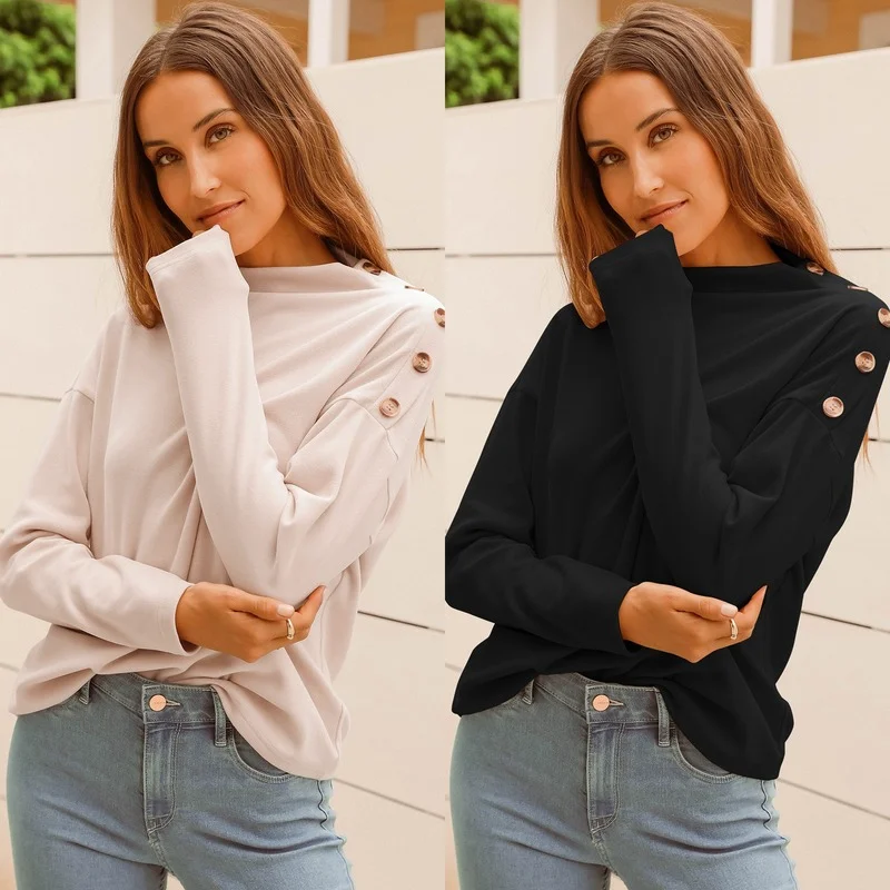 

Свободная Толстовка, корейская модная Толстовка большого размера, трикотажная, однотонная, женская, Poleron 2021, повседневная, с рукавом реглан, ...