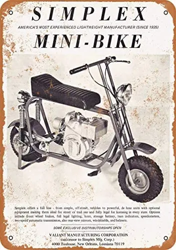 

12 x 16 inches Metal Vintage Funny Tin Sign 1969 Simplex Mini-Bike