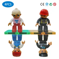 magnetic community figures 4 pcsset toy people policeworkergirl fireman compatible with magnetic tiles educational toys