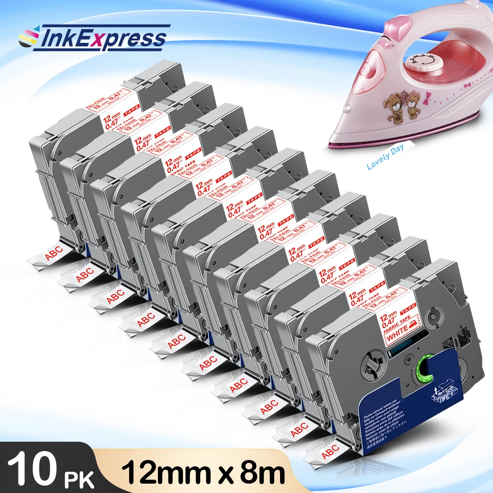 

10PK FA3R красно-белая тканевая лента, липкая лента для одежды, 12 мм * 3 м