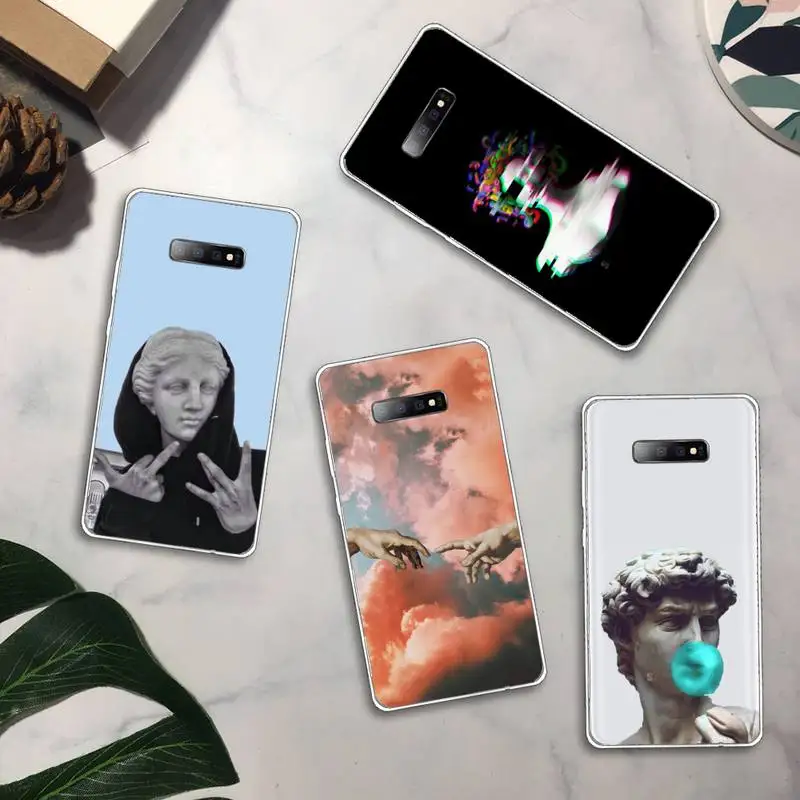 

David medusa aesthetic art statue hand Mona Lisa Phone Case Transparent For Samsung Galaxy A71 A21s S8 S9 S10 plus note 20 ultra