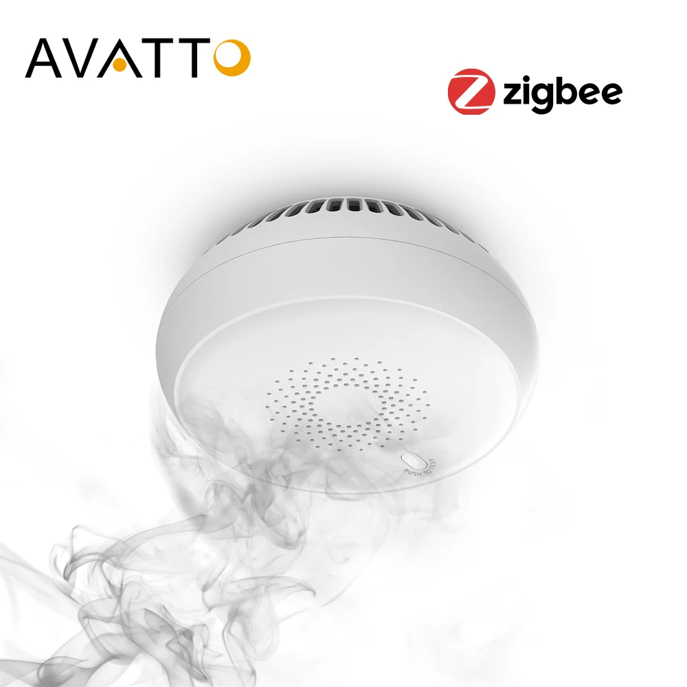 Смарт-детектор дыма AVATTO Tuya Zigbee управление через приложение Smart Life датчик Пожарной