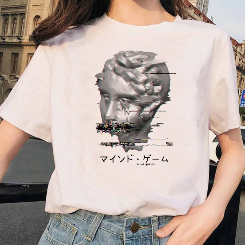 Новинка, футболка микеланжело, Ulzzang Hands Femme, винтажная женская футболка Харадзюку, 90 s, эстетическая, женская, эстетическая, гранж, графическая футболка - Цвет: 20480