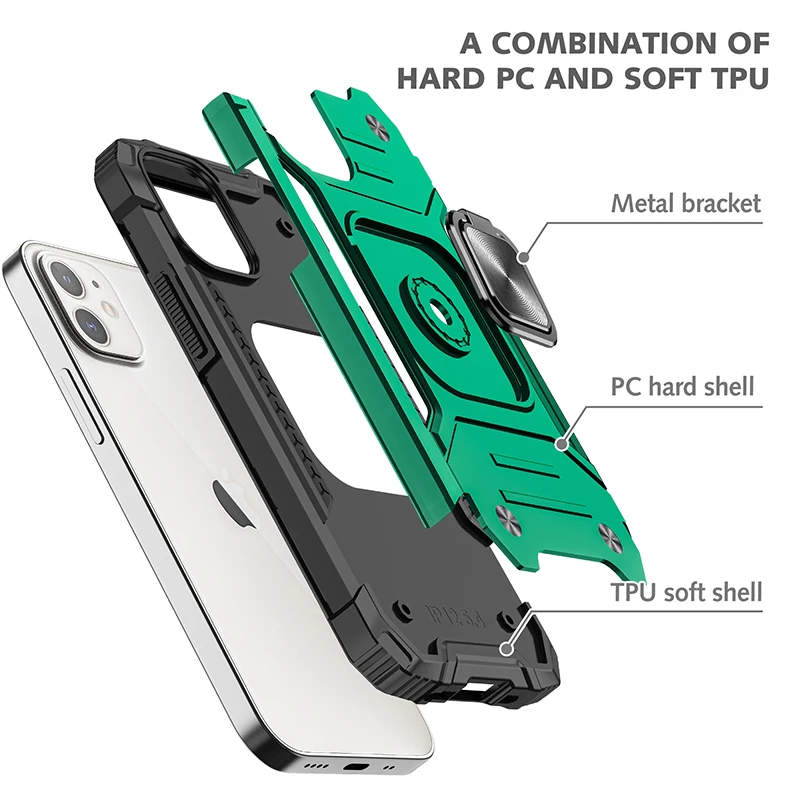 for iphone 11 pro max 12 mini case luxury armor magentic ring phone case for iphone 6 6s 7 8 plus x xr xs max stand holder cover free global shipping