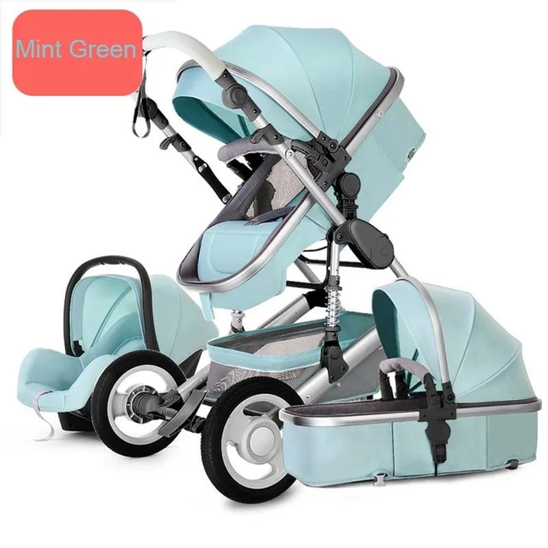 

High Landscape Baby Stroller 3 in 1 Hot Mom Stroller Luxury Travel Pram Carriage Basket Baby Car Seat and Stroller Carrito Bebe