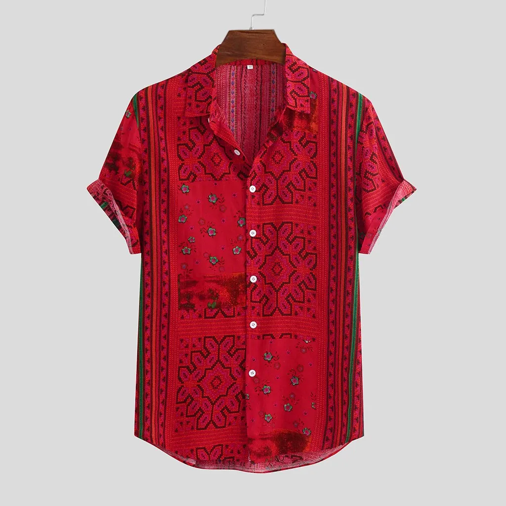 

Hawaii Men Shirt Blouse Multicolor Stripes Loose Short Sleeve Casual Buttons Cotton Beach Oversize Shirt Men Camisas Hombre 4