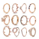 BAOPON, классическое кольцо с бабочкой и короной и сердечком, простые брендовые Свадебные кольца с кристаллами для женщин, ювелирные изделия для помолвки, Прямая поставка