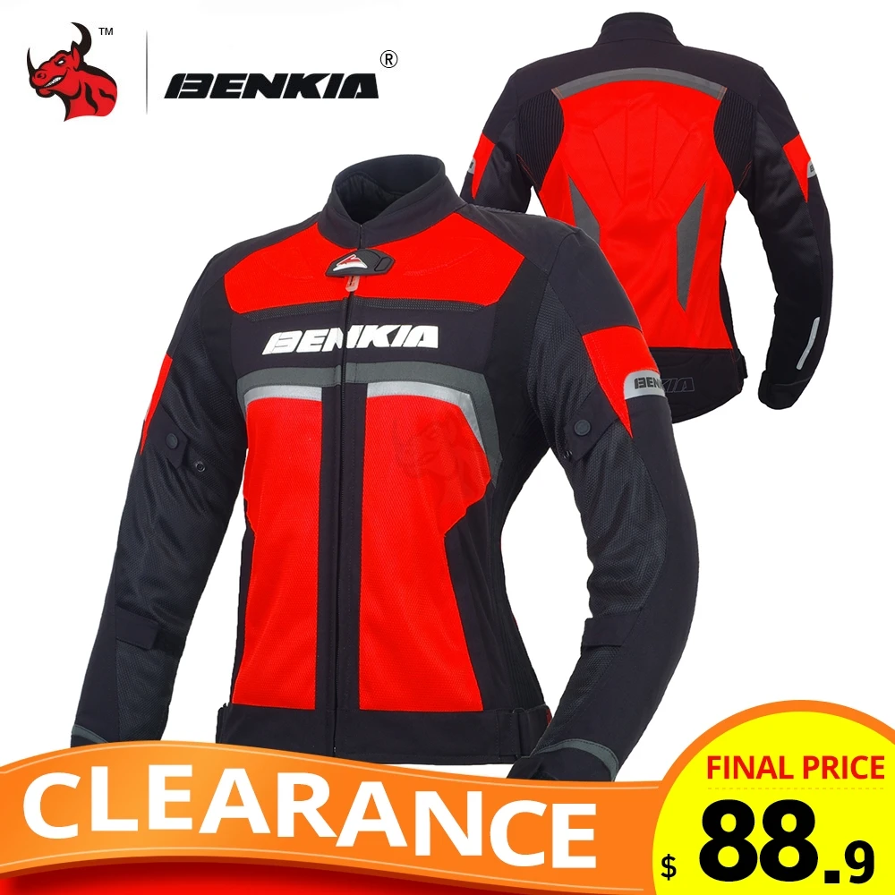 

CLEARANCE Benkia Motorcycle Jacket Chaqueta Moto Protective Gear Summer Women Motocross Riding Jacket Body Armor W35