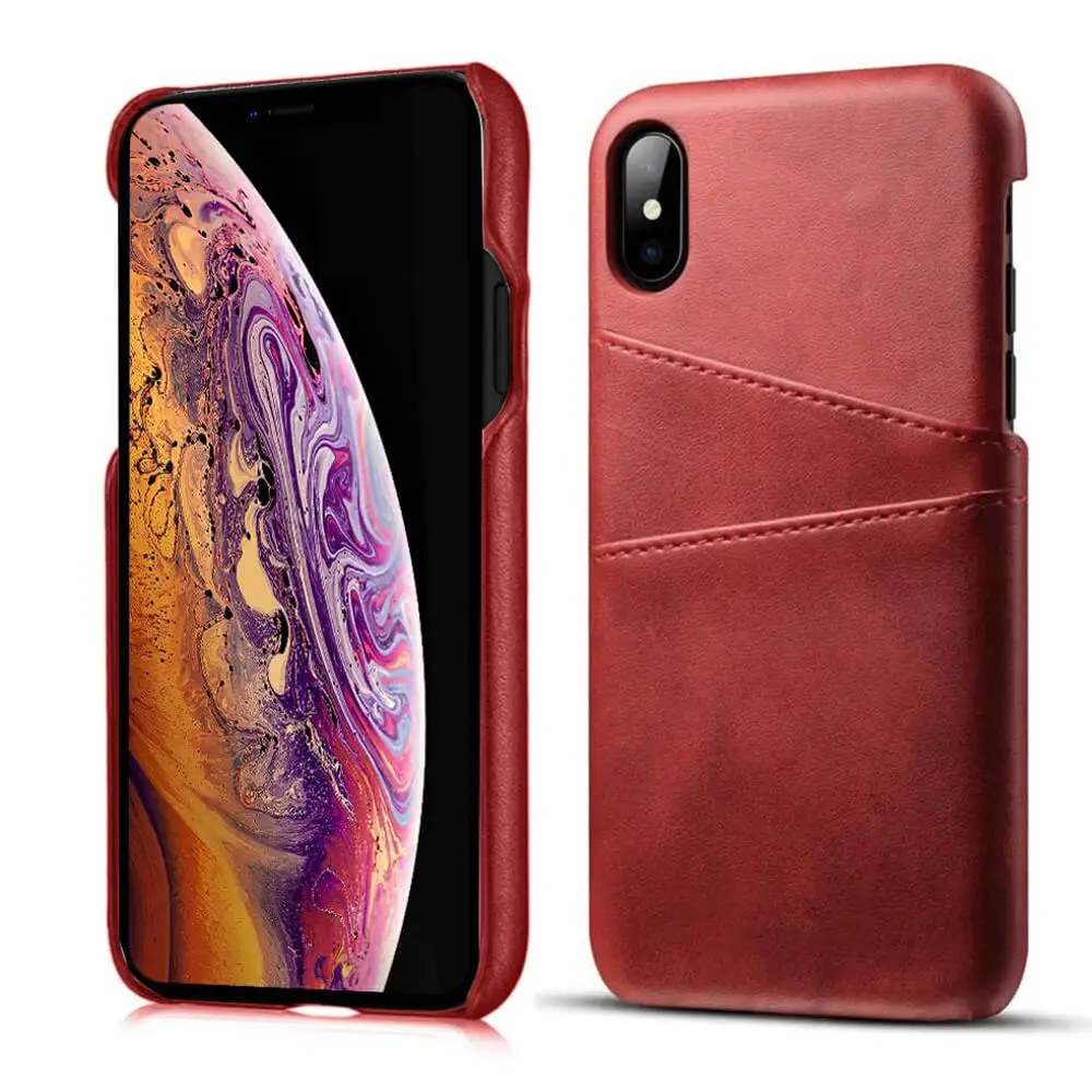 Red Для iPhone XS MAX кожаный чехол с отделениями для кредитных карт задняя крышка чехол s для iPhone X XR 6 6S 7 8 Plus 11 pro max чехол кожаный чехол - Цвет: Red
