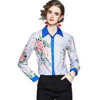 lukaxsikax 2021 new spring autumn women long sleeve blouse high quality sweet flowers print slim shirt casual women tops