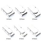 5 шт.лот серебряные застежки из нержавеющей стали с плоским концом, коннекторы для кожаного шнура, фурнитура для изготовления ювелирных изделий