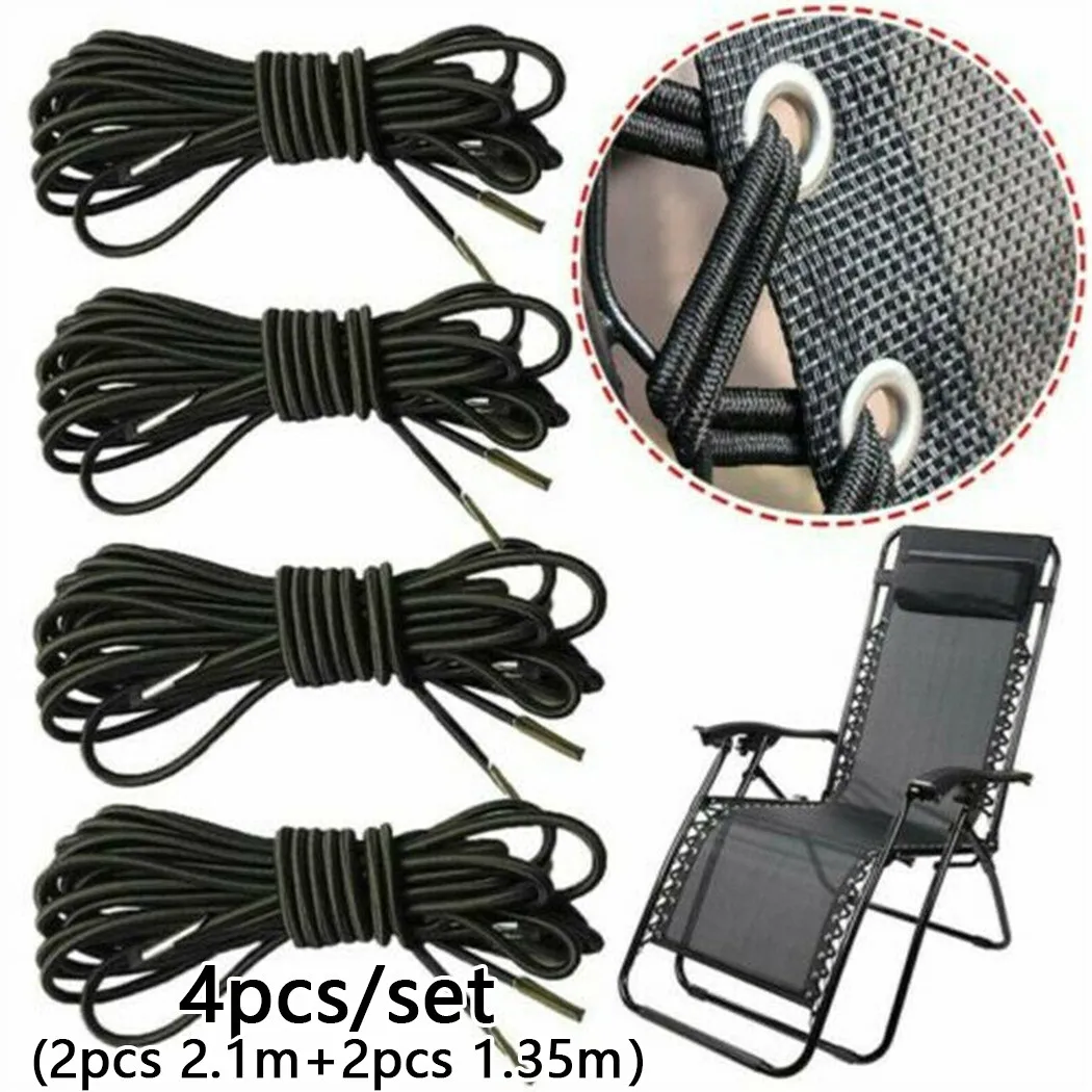 

4PCS Elastic Camping Multistrand Rope Universal Sun Loungers Fixing Chair Repair Rope Cord For Reclining Garden Lounger Chairs