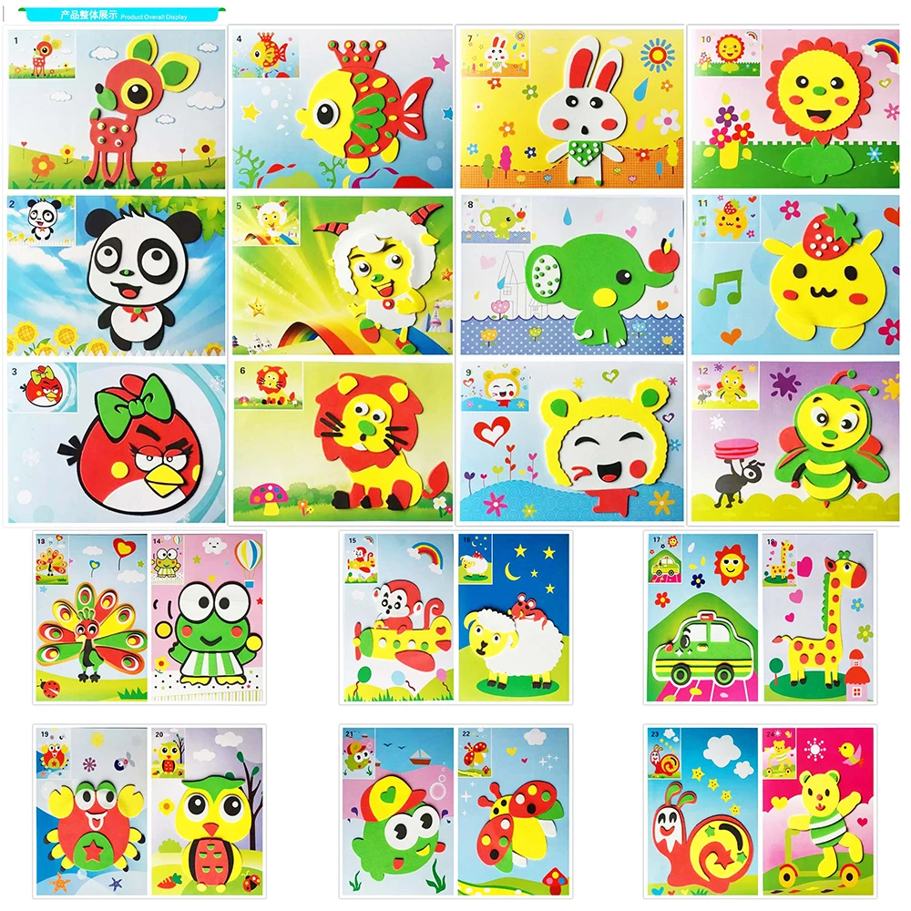 Наклейки пазлы Детские с животными на возраст 2 6 лет 10 шт.|Наклейки для