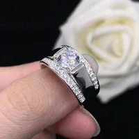 AU750 Fine Jewerly 2Ct Round Cut Diamond Male Men's Ring 18K 750 White Gold Ring Great High Cost Customize Wedding Ring