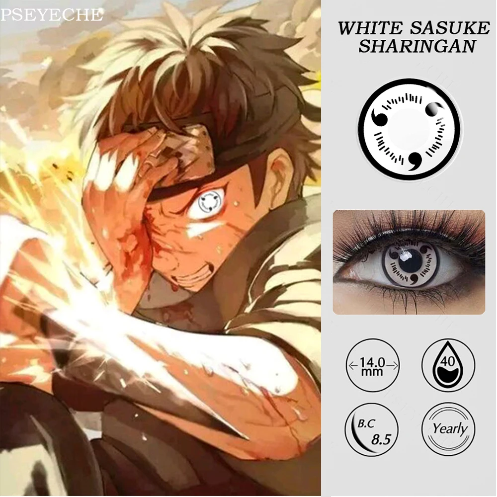 Red Sharingan Contact Lenses Colored Halloween Kakashi Itachi Sasuke Contacts Lens Anime Cosplay 2Pcs | Красота и здоровье