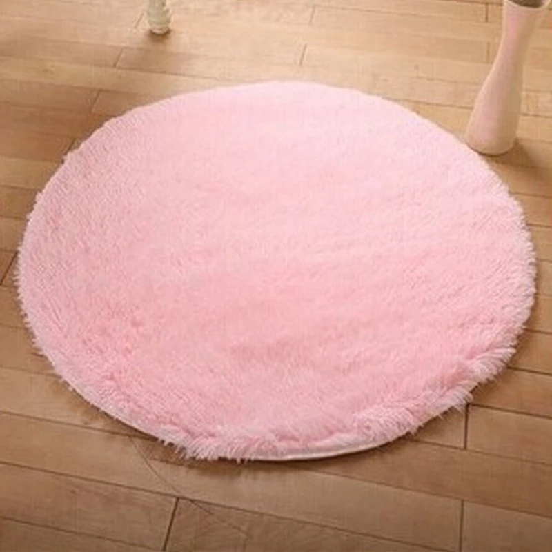 

Modern Fluffy Round Carpets Comfortable Plush Soft Faux Fur Rugs for Living Room Bedroom Kids Room Decor Anti-slip Floor Mats