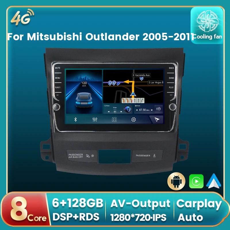 

Android 11 DSP RDS для Mitsubishi Outlander 2005-2011, автомобильное радио, автомобильный мультимедийный DVD-плеер, GPS-навигация, автомобильный carplay IPS BT