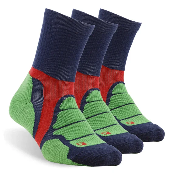 1 pair blue green 3 пары спортивных носков для бега, ZEALWOOD унисекс из мериносовой шерсти, антиблистерные носки для пеших прогулок - Цвет: 1 pair blue green