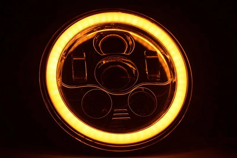 

7inch LED headlamp for motorbike 45W high beam motorcycle part accessories round LED with DRL and Amber turn light