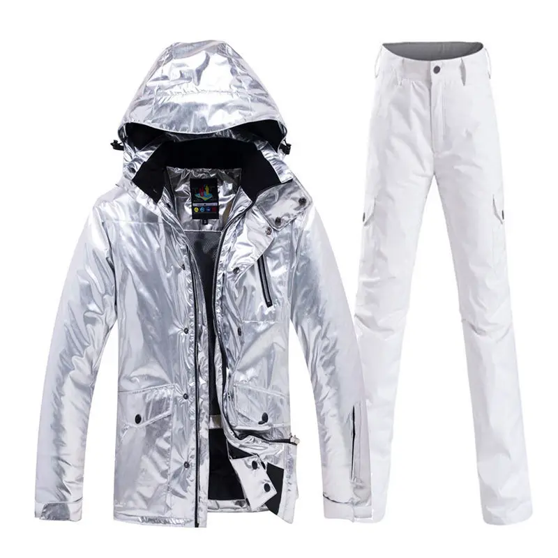 Мужской и Женский блестящий костюм со снежинками лыжный водонепроницаемая