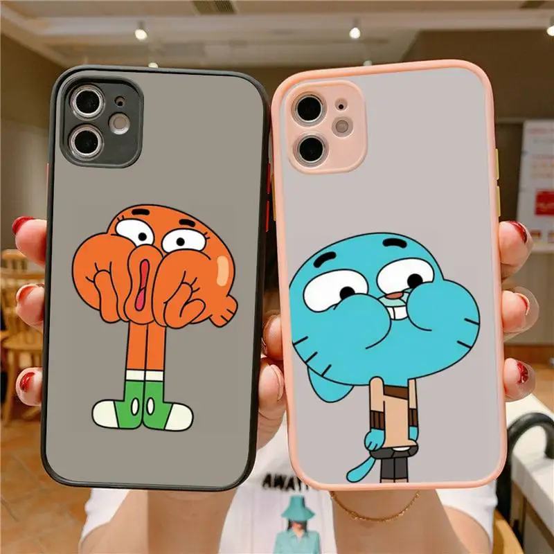 

The Amazing World Gumball gumball Phone Case for iPhone X XR XS 7 8 Plus 11 12 13 pro MAX 13mini Translucent Matte Case