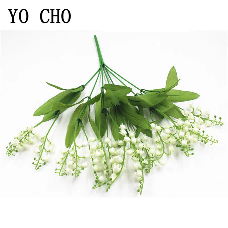 7 ветвей белая фотография цветок в долине подарок искусственный букет лилии для