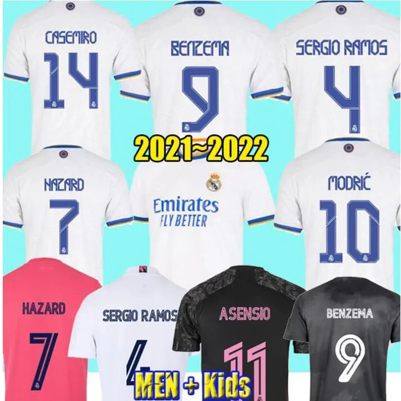 

21 22 adults kit kids kit Real Top Quality VINI JR. JOVIC BENZEMA MODRIC HAZARD VALVERDE SERGIO RAMOS new 20 21 Madrid jersey