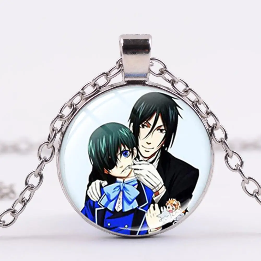 Лидер продаж Черные ожерелье дворецкого Kuroshitsuji Ciel Phantomhive Себастьян Grell Стекло