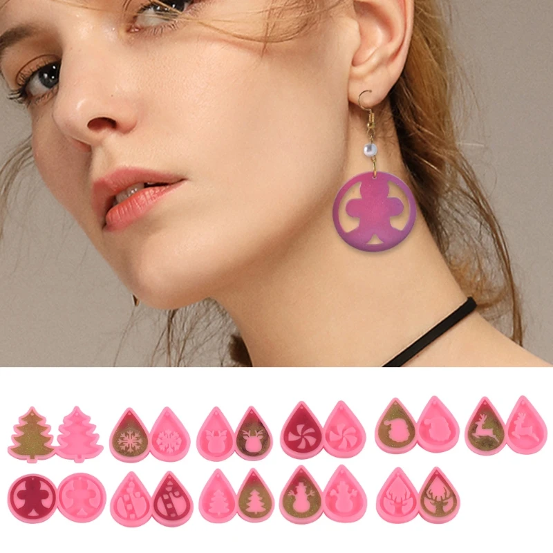 

Earrings Epoxy Resin Mold Necklace Pendant Silicone Mould DIY Crafts Jewelry Keychain Casting Tools