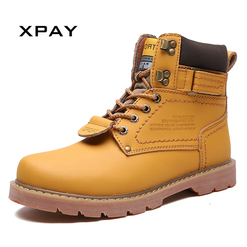 

2020 Men's Boots Classic Brown Autumn Winter Warm Plush Couple Work Boots for Men and Women Comfortable Leather Cowboy Boots Men