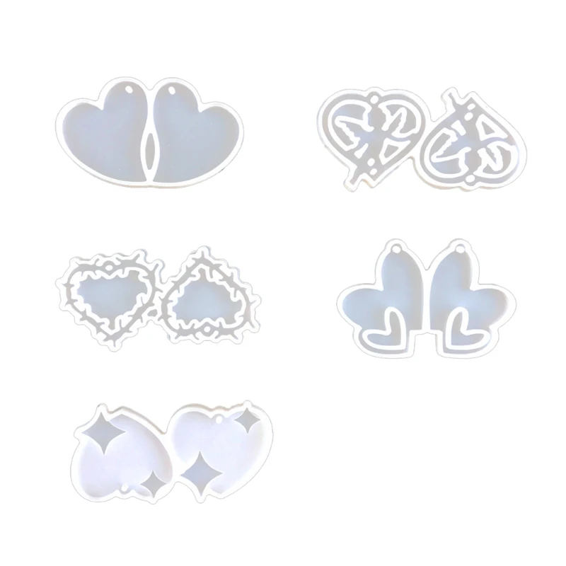 

2022 New Valentine's Day Earrings Epoxy Resin Mold Keychain Necklace Silicone Mould