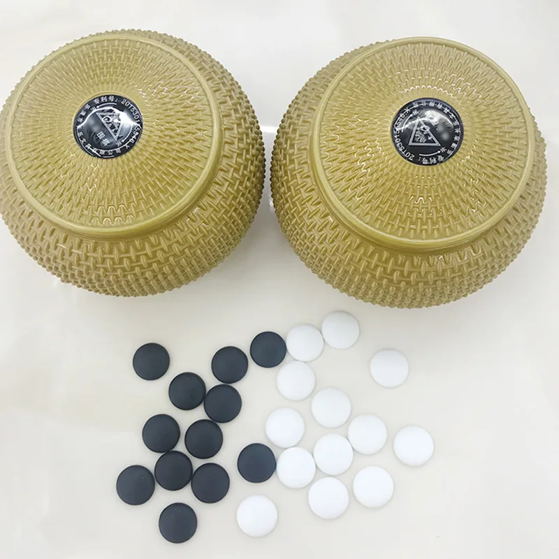 

New Children's Adult Chess Court Game Dedicated Go Pawn Set Faux Straw Box Black and White Go