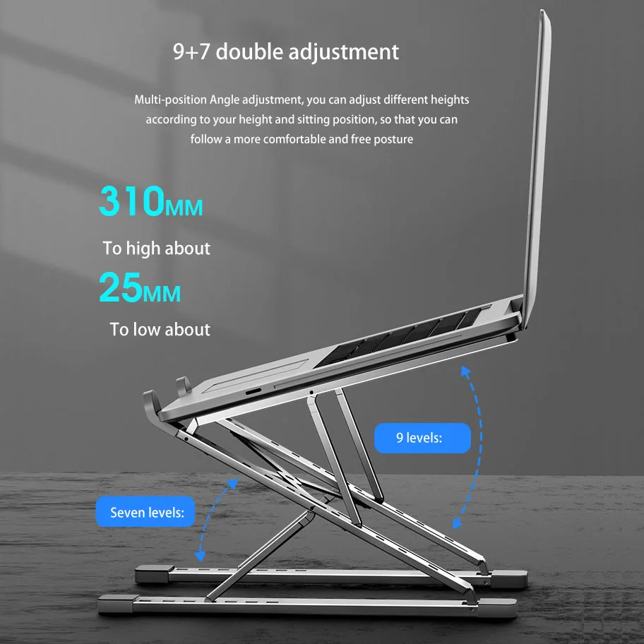 

Dual Adjustable 9+7 Gear adjustment Laptop Stand Notebook Holder For Computer Macbook Base Stand Portable Support Notebook Stand