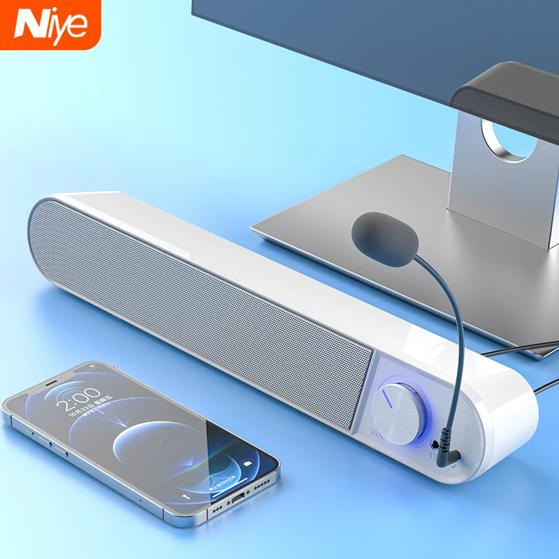 Bluetooth компьютер Динамик бар Беспроводной s микрофон Hi Fi стерео сабвуфер проводной