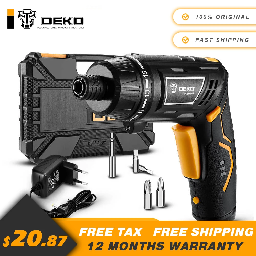 Аккумуляторная электрическая отвертка DEKO DCS3.6DU2 Электрическая с регулируемой