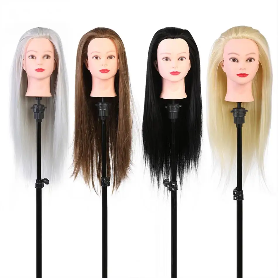 

Women Professional Hair Salon Cosmetology Hairdressing Practice Head Mannequin Dolls Salon Training Model Styling Tools