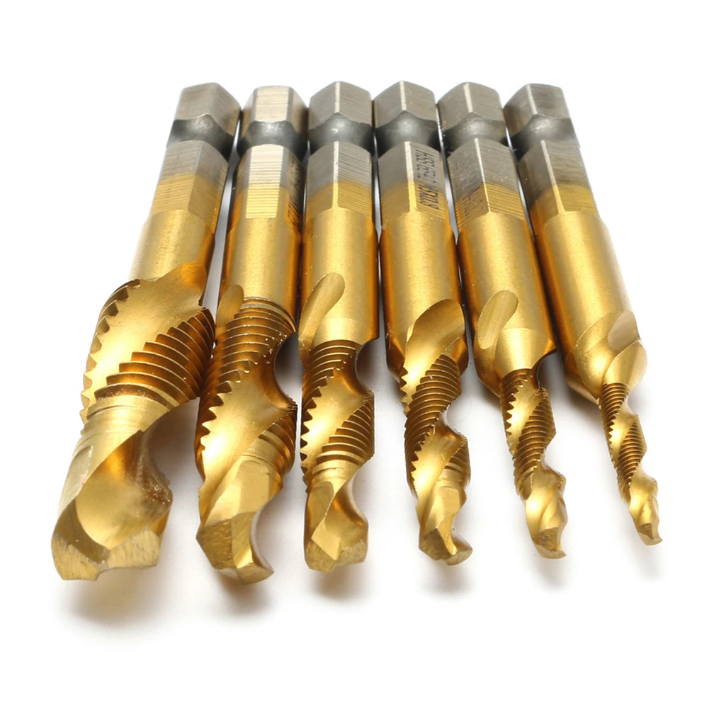 

6pcs HSS M3/4/5/6/8/10 Twist Drill Bits Set Hex Shank Bit Practical Multi-functional Durable Drilling Power Tools