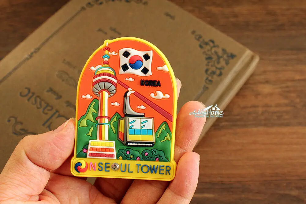 Корея N сеульская башня туристический Путешествия Сувенир 3D резиновый магнит
