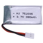 Аккумулятор Lipo 3,7 в 380 мАч 25c для Hubsan X4 H107 H107L H107D JD385 JD388, батарея для мультироторных ру самолетов 752035