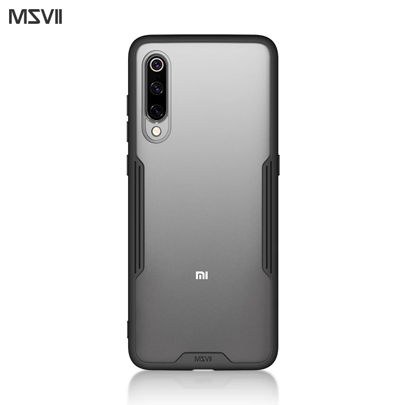 Черный Чехол Msvii для Xiaomi Mi 9 чехол 360 ручек на выбор для Xiaomi Mi 9 SE чехол силикон для Xiaomi Mi 9 чехол Защитный армированный Capa, Coque, funda - Цвет: Черный