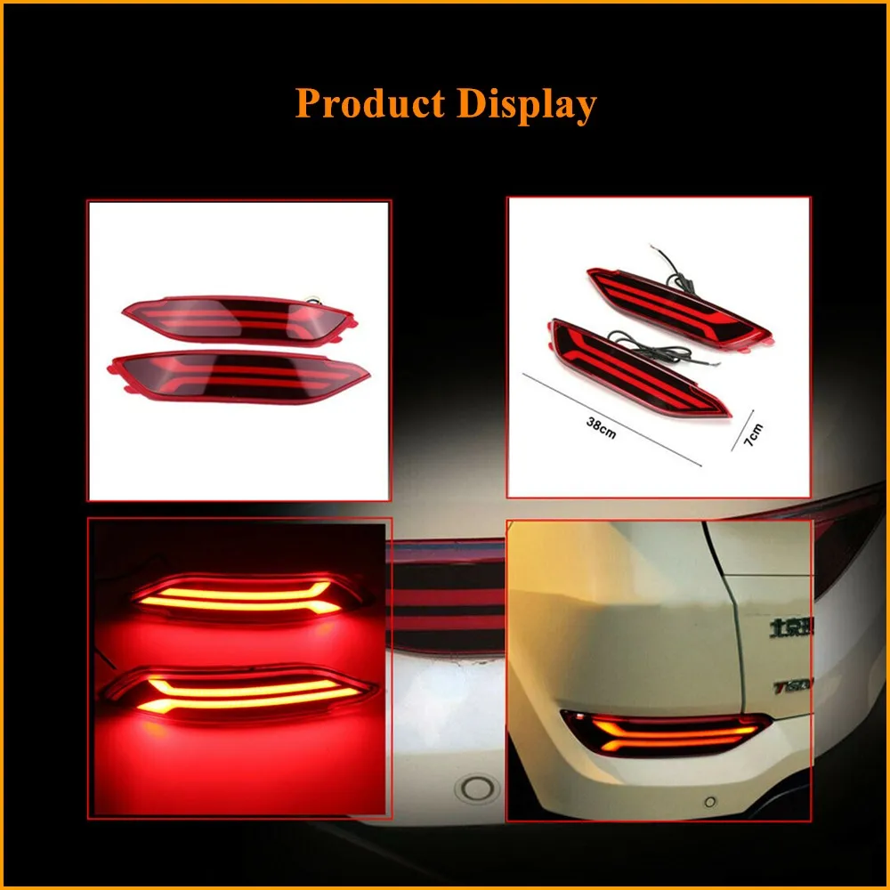 2 предмета в комплекте красный светодиодный задний бампер стоп сигнал поворота
