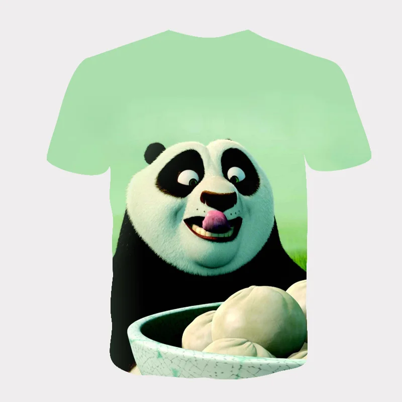 

4-14Year Old Panda T-shirt Printing Pictures Funny Games Boys Summer Round Neck Short-Sleeved Girl Funny Anime T-Shirts